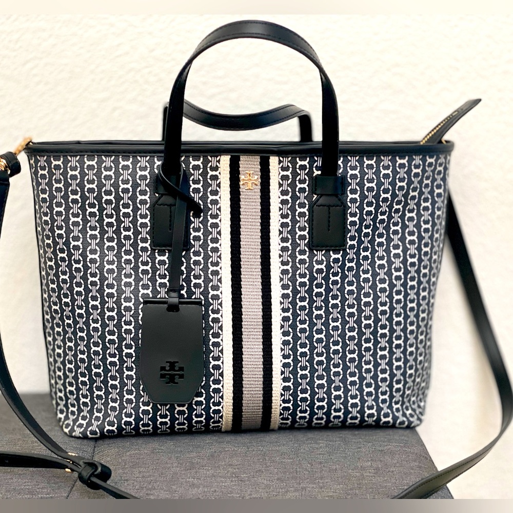 TORY BURCH Gemini Link tote_ black color